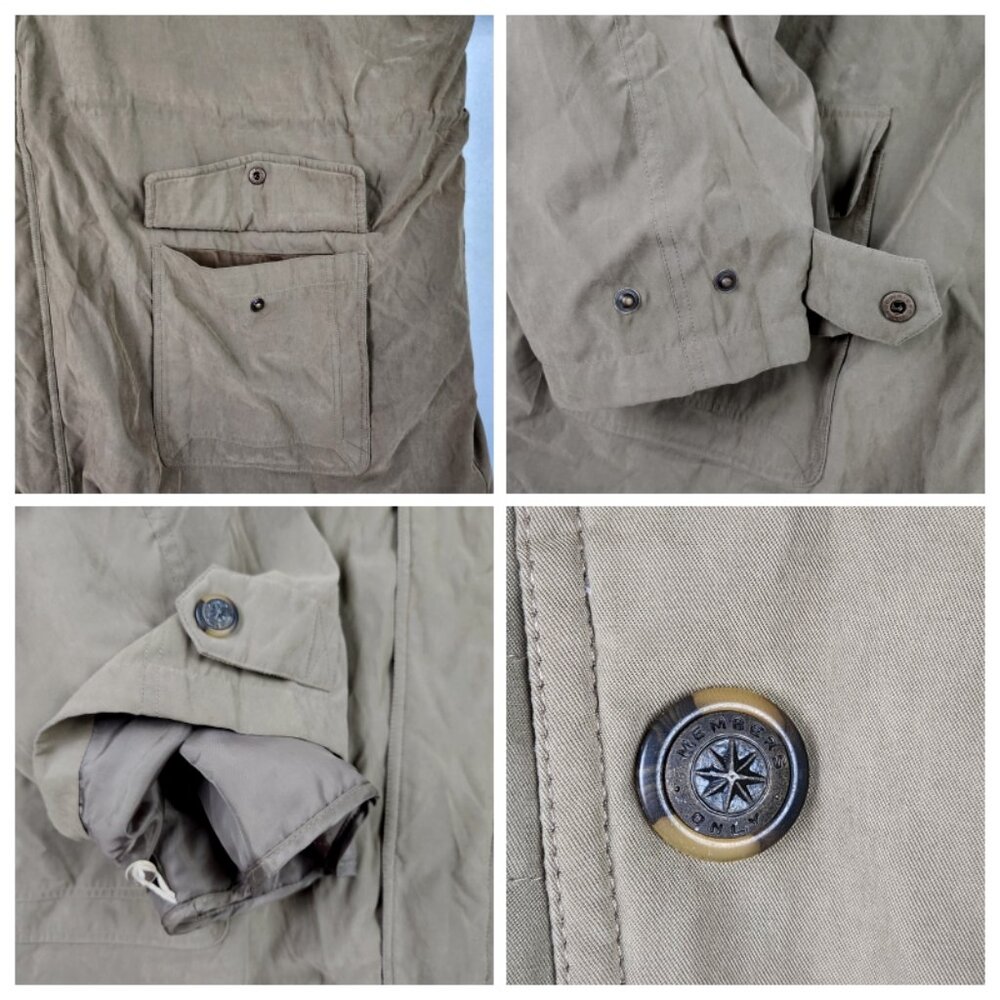 Members Only Mens 5X Green Field Coat Leather Collar Removable Quilted Liner - Picture 11 of 16